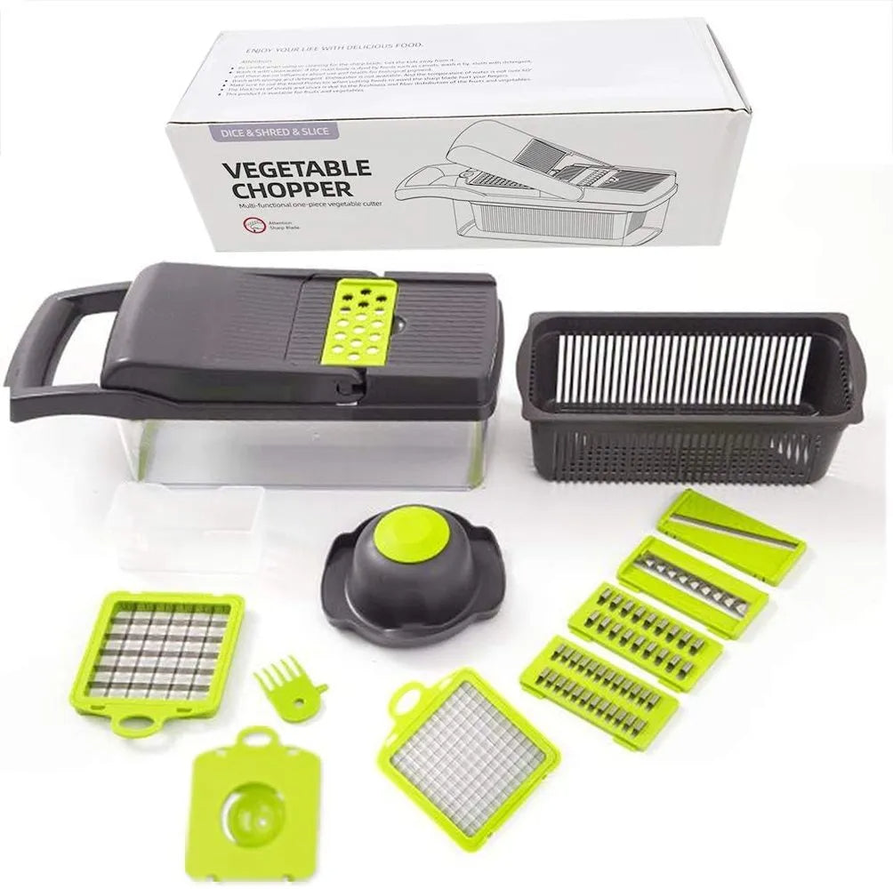 GlowChop - 12 in 1 Vegetable Cutter with Basket