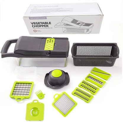 GlowChop - 12 in 1 Vegetable Cutter with Basket