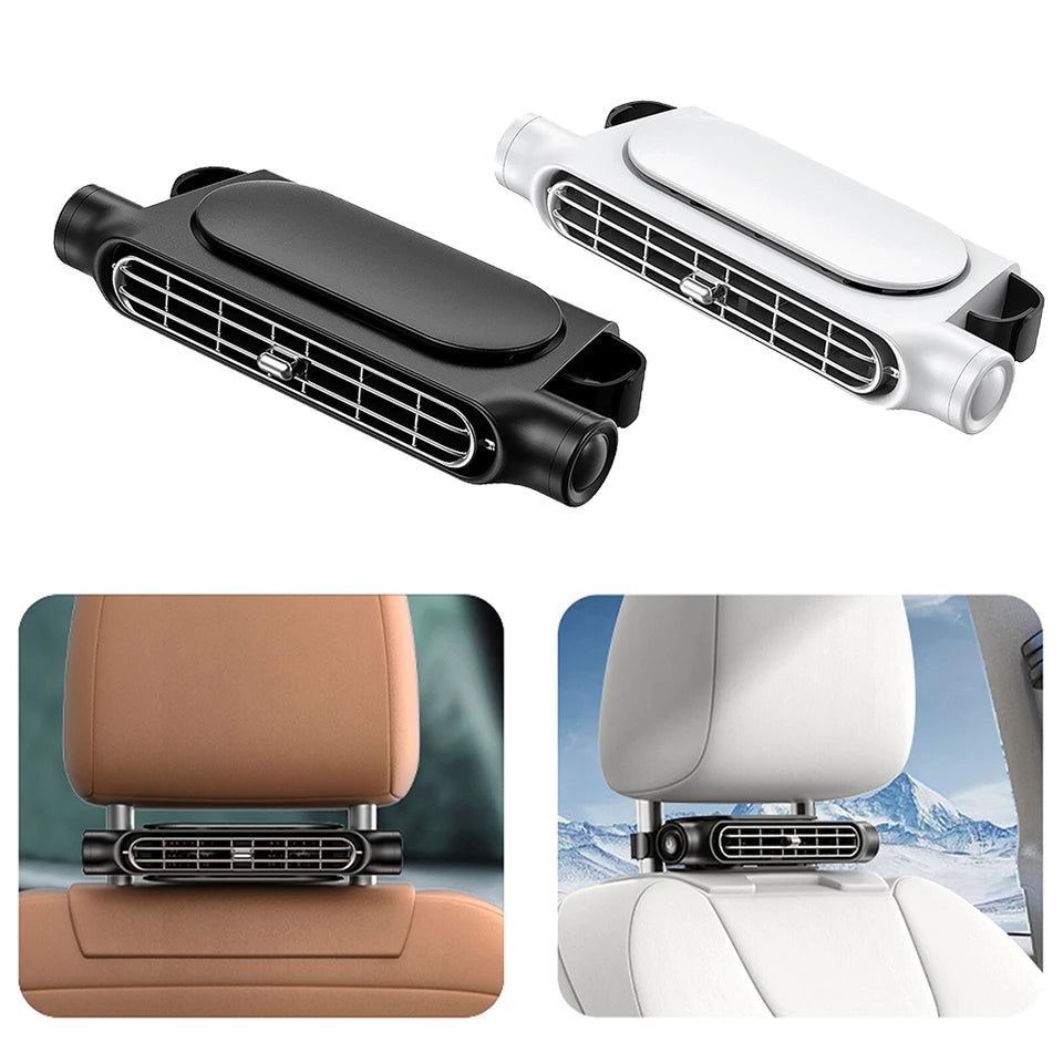 ❄️ GlowDrive BreezeGuard™ – USB-Powered Bladeless Cooling Car Seat Fan