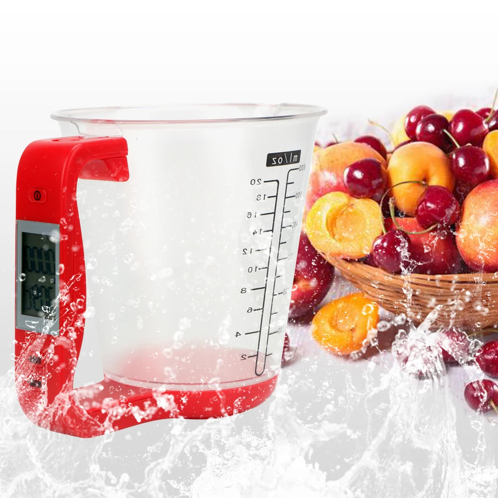 ⚖️ GlowKitchen MeasureSmart Cup – Digital Measuring Cup with Scale, LCD Display & Temperature Sensor