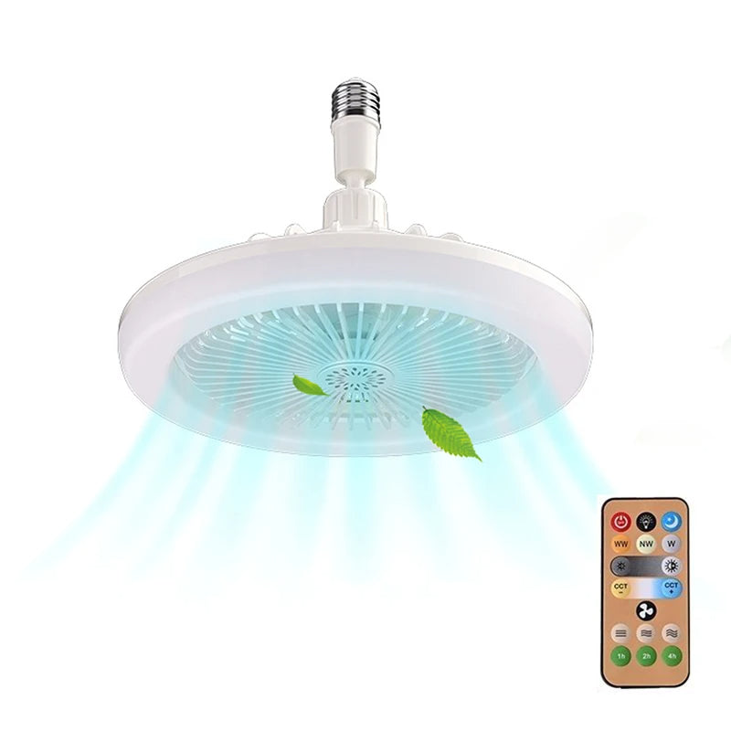 GlowBreeze Aura – Multi-Function Light Socket Fan with Remote