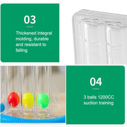 🌬️ GlowBreath VitalTrainer – 3-Ball Lung Strengthening Device