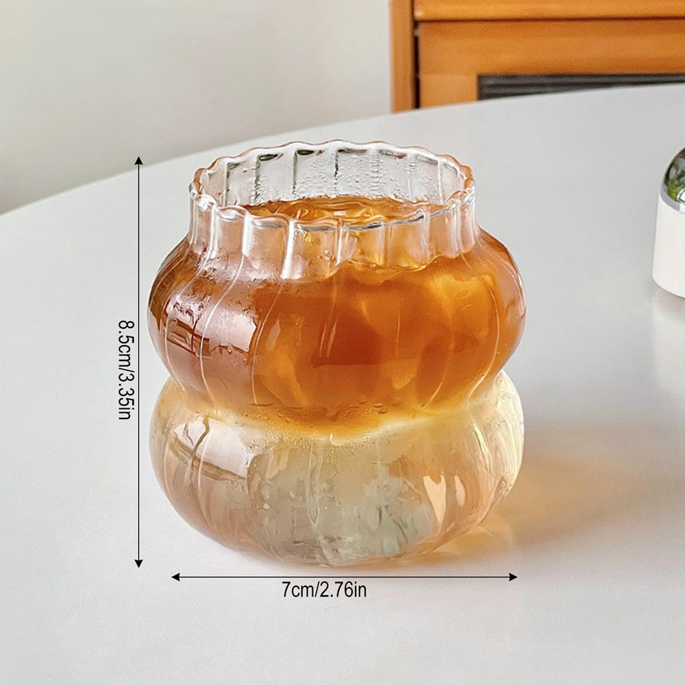 ☕ GlowSip RetroGlass – Striped Vintage-Inspired Coffee Tumbler