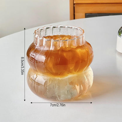 ☕ GlowSip RetroGlass – Striped Vintage-Inspired Coffee Tumbler