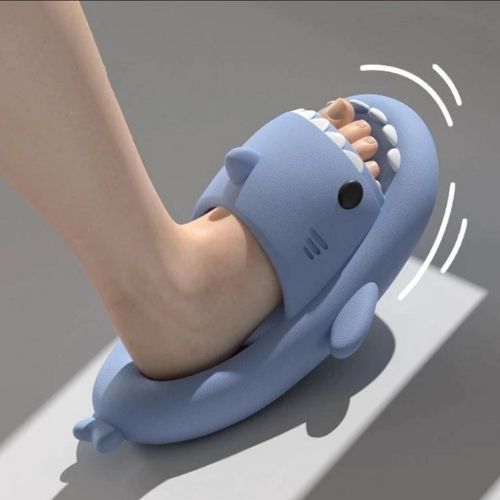 🦈 GlowChomp Slides – Funny Shark Mouth Open-Toe Slippers