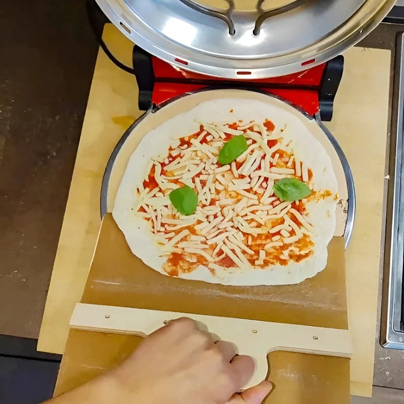 🍕 GlowKitchen SlideStone – Natural Wooden Sliding Pizza Peel