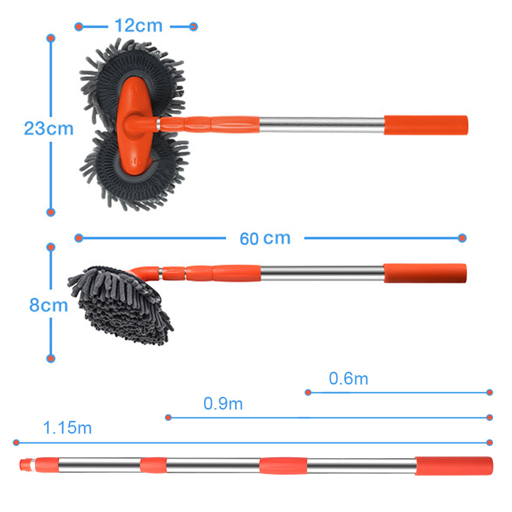 🚗 GlowAuto HydroSweep Pro – 360° Double Brush Car Mop Washer