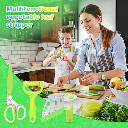 ✂️ GlowChop FiveBlade – Multipurpose Herb Scissors Set