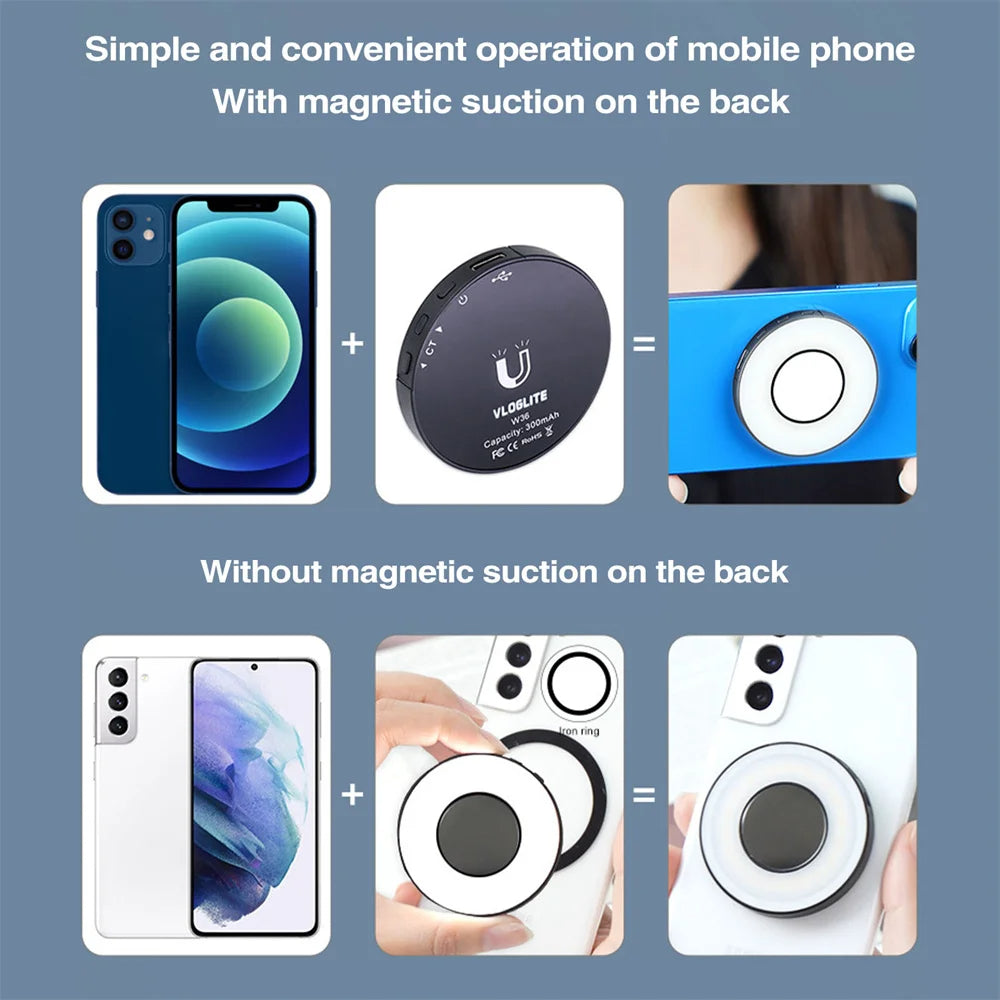 💡 GlowLite MagRing – Magnetic Clip-On Selfie Light for iPhone & Android