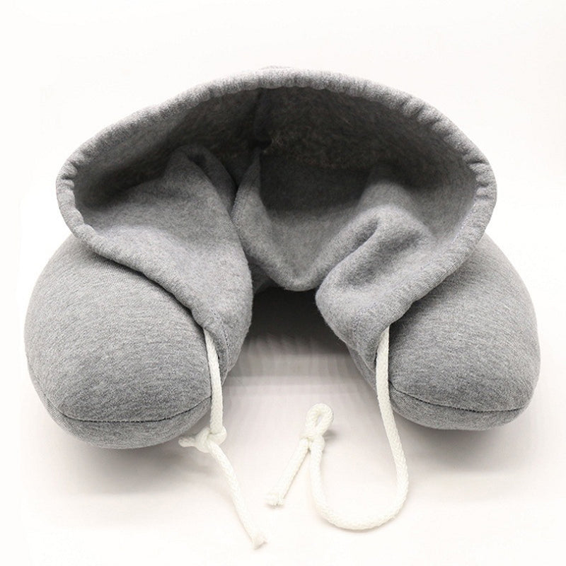🛫 GlowTravel HoodRest – Memory Foam Neck Pillow with Hood & Eye Mask