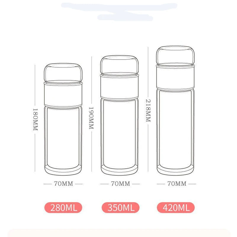 🍵 GlowSip InfuseGlass – Double-Layer Tea Infuser Bottle