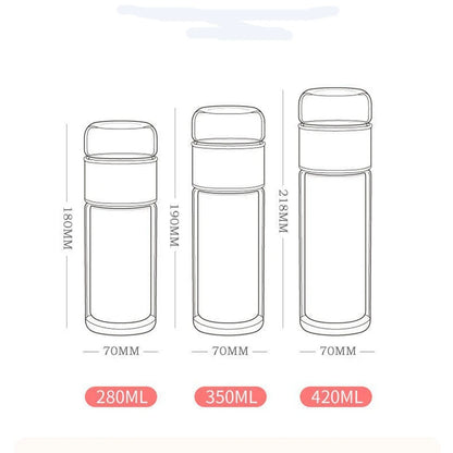 🍵 GlowSip InfuseGlass – Double-Layer Tea Infuser Bottle