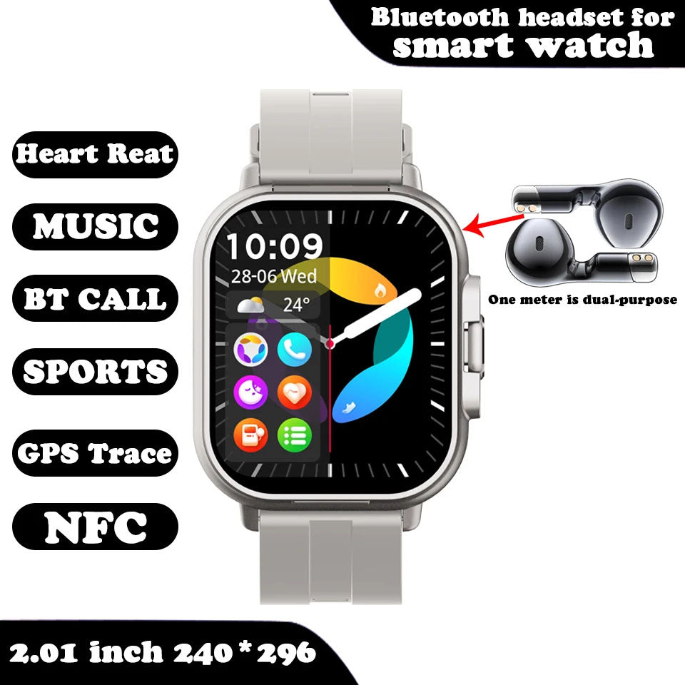 ⌚🎧 GlowTech SyncWear Duo – 2-in-1 Smartwatch with Built-In Bluetooth Earbuds