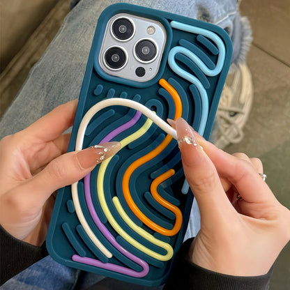 📱 GlowPlay FocusCase – Stress-Relieving Silicone Maze Phone Case for iPhone