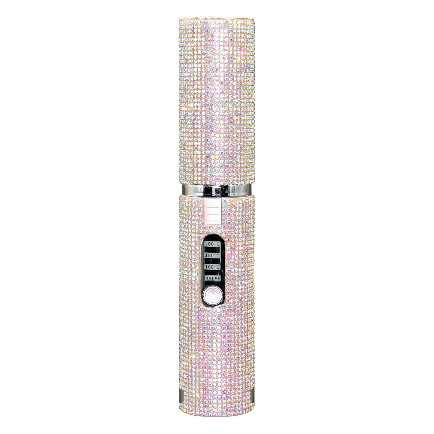 💎 GlowBeauty LuxeGlide Mini™ – Cordless Portable Hair Straightener with Rhinestones & Power Bank