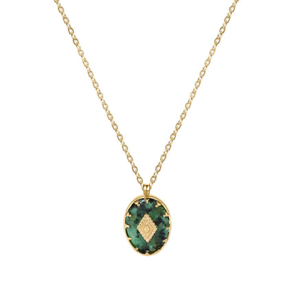 European and American square necklace niche high-end retro collarbone chain necklace accessories for women