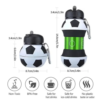 🏀 GlowHydrate SportFlex – Foldable Sports Ball Silicone Water Bottle