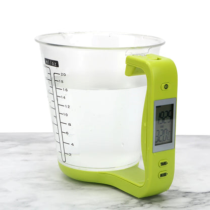 ⚖️ GlowKitchen MeasureSmart Cup – Digital Measuring Cup with Scale, LCD Display & Temperature Sensor