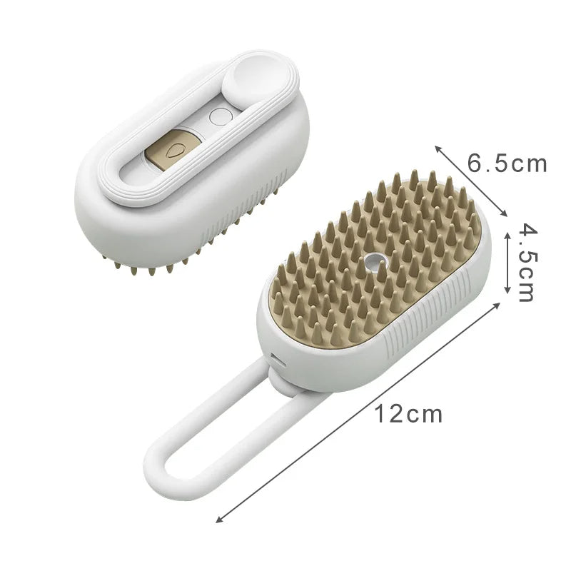 🐾 GlowPet SteamGroom 3X – 3-in-1 Rechargeable Steam Brush for Cats & Pets