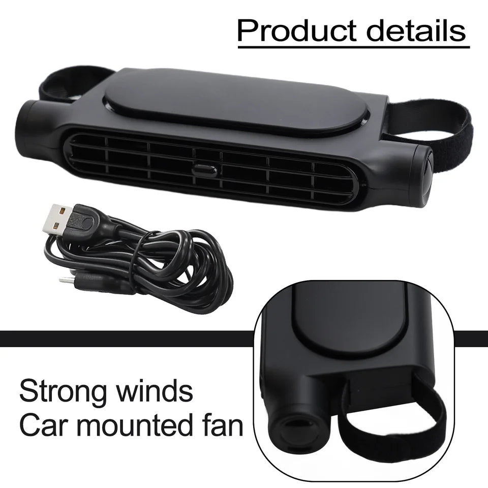 ❄️ GlowDrive BreezeGuard™ – USB-Powered Bladeless Cooling Car Seat Fan