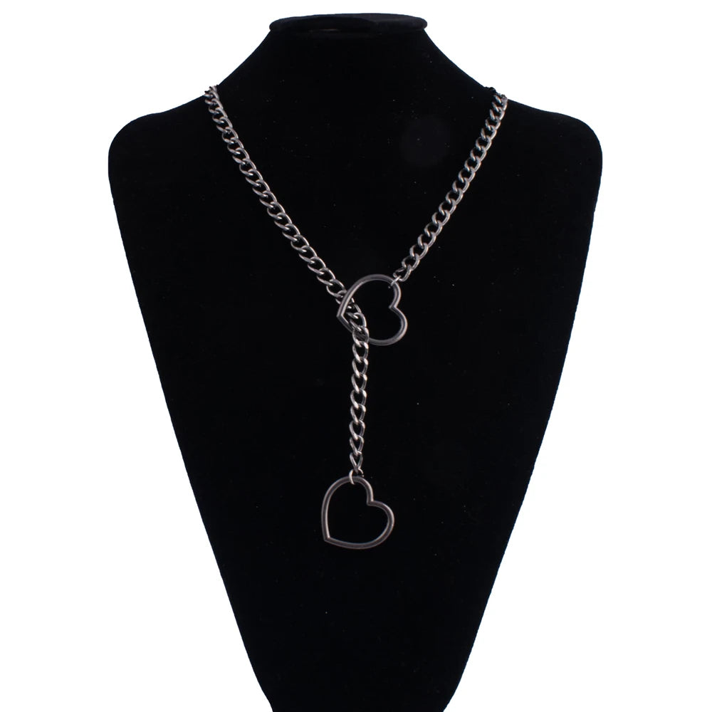 ❤️ GlowLuxe HeartTease Slip Chain Necklace – Adjustable Seductive Statement Choker