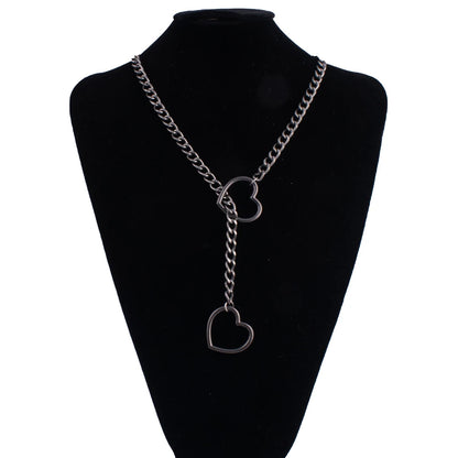 ❤️ GlowLuxe HeartTease Slip Chain Necklace – Adjustable Seductive Statement Choker
