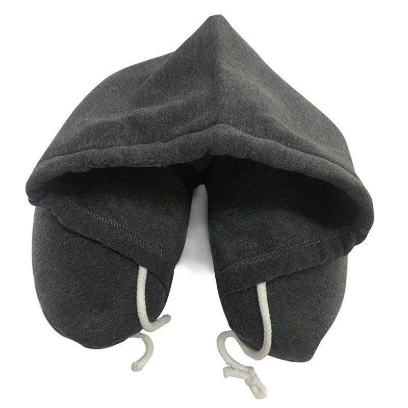 🛫 GlowTravel HoodRest – Memory Foam Neck Pillow with Hood & Eye Mask