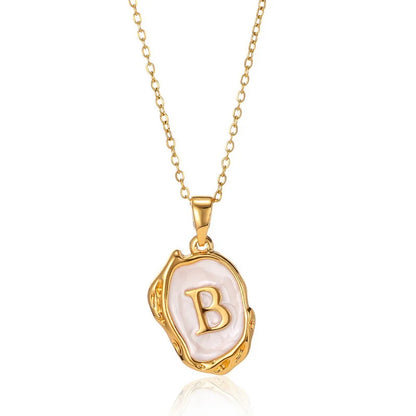 ✨ GlowLuxe AlphaGold Necklace – A–Z Gold Plated Initial Pendant on Snake Chain