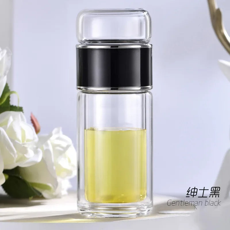 🍵 GlowSip InfuseGlass – Double-Layer Tea Infuser Bottle