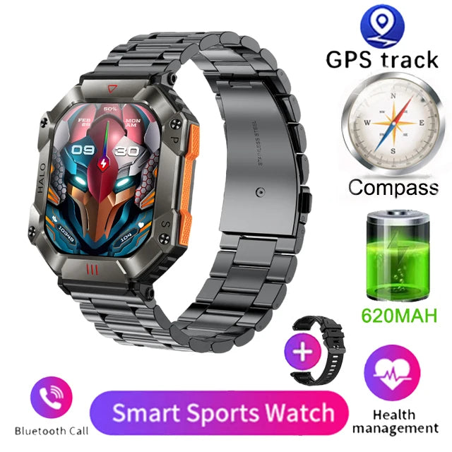⌚ GlowForce TitanX – Rugged Military Smartwatch for Men