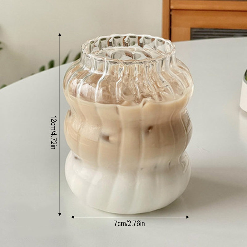 ☕ GlowSip RetroGlass – Striped Vintage-Inspired Coffee Tumbler