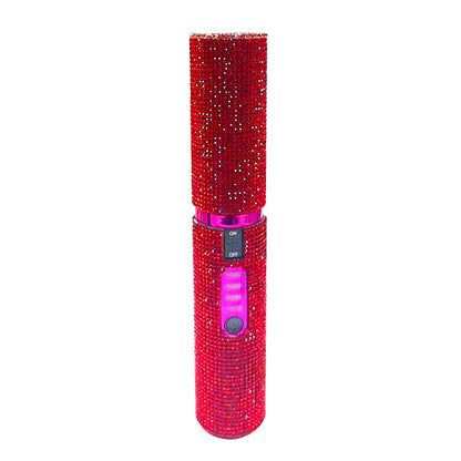 💎 GlowBeauty LuxeGlide Mini™ – Cordless Portable Hair Straightener with Rhinestones & Power Bank