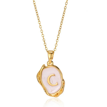 ✨ GlowLuxe AlphaGold Necklace – A–Z Gold Plated Initial Pendant on Snake Chain
