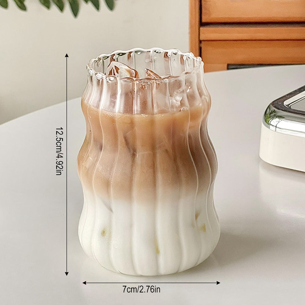 ☕ GlowSip RetroGlass – Striped Vintage-Inspired Coffee Tumbler