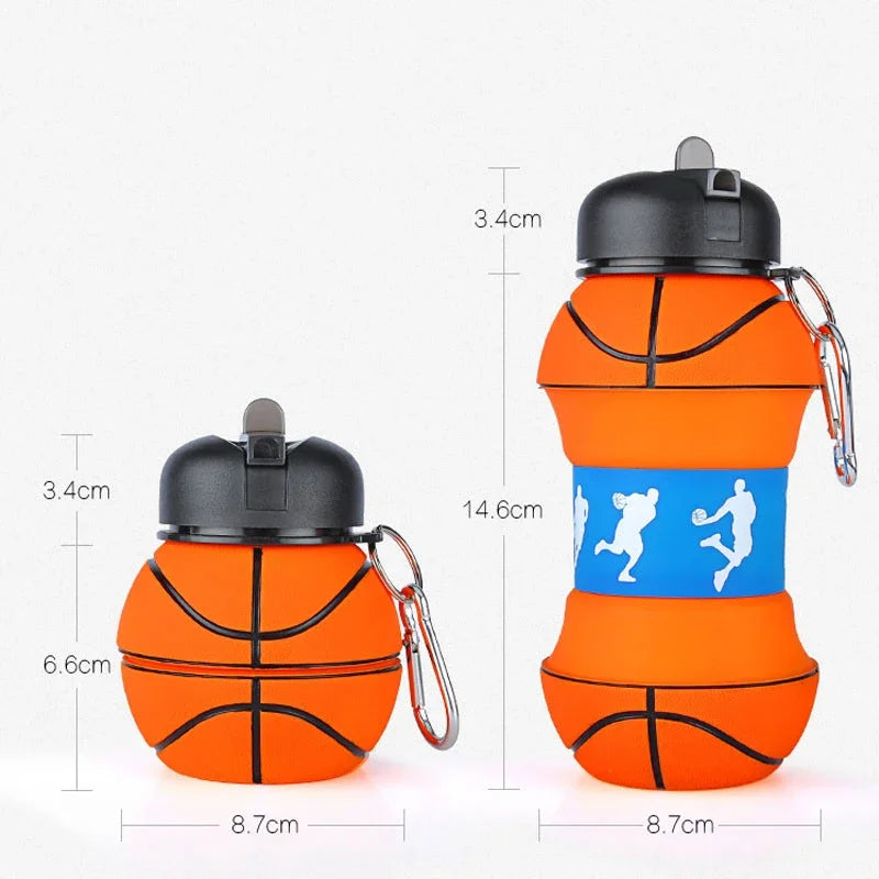 🏀 GlowHydrate SportFlex – Foldable Sports Ball Silicone Water Bottle