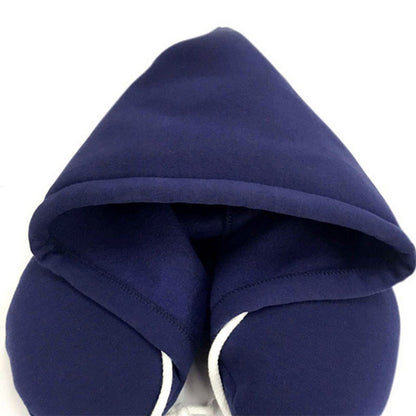 🛫 GlowTravel HoodRest – Memory Foam Neck Pillow with Hood & Eye Mask