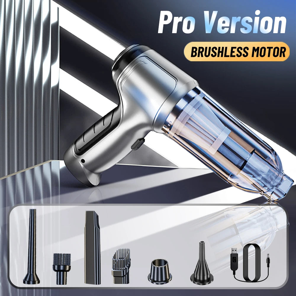🚗 GlowDrive TurboClean Max – 2-in-1 Wireless Car Vacuum Cleaner & Blower (95,000PA)