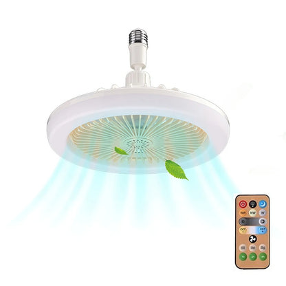 GlowBreeze Aura – Multi-Function Light Socket Fan with Remote