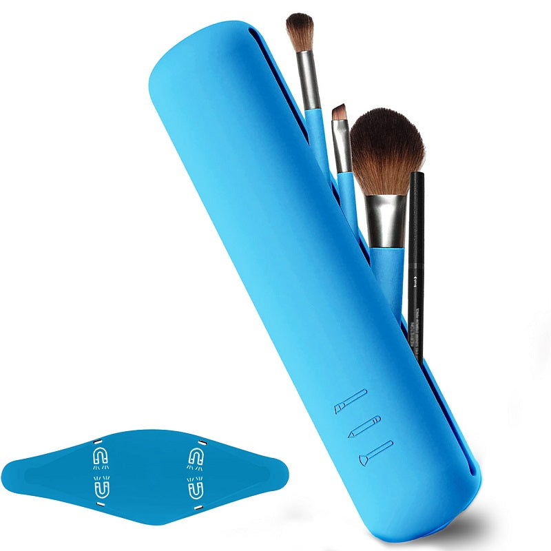 💋 GlowHold SilicaCase – Waterproof Silicone Makeup Brush Holder