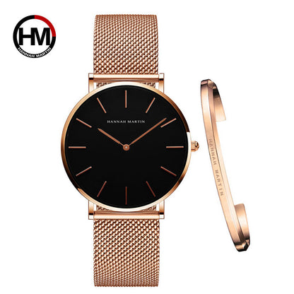 ⌚ GlowTime Chic Duo – Women's Watch & Bracelet Gift Set