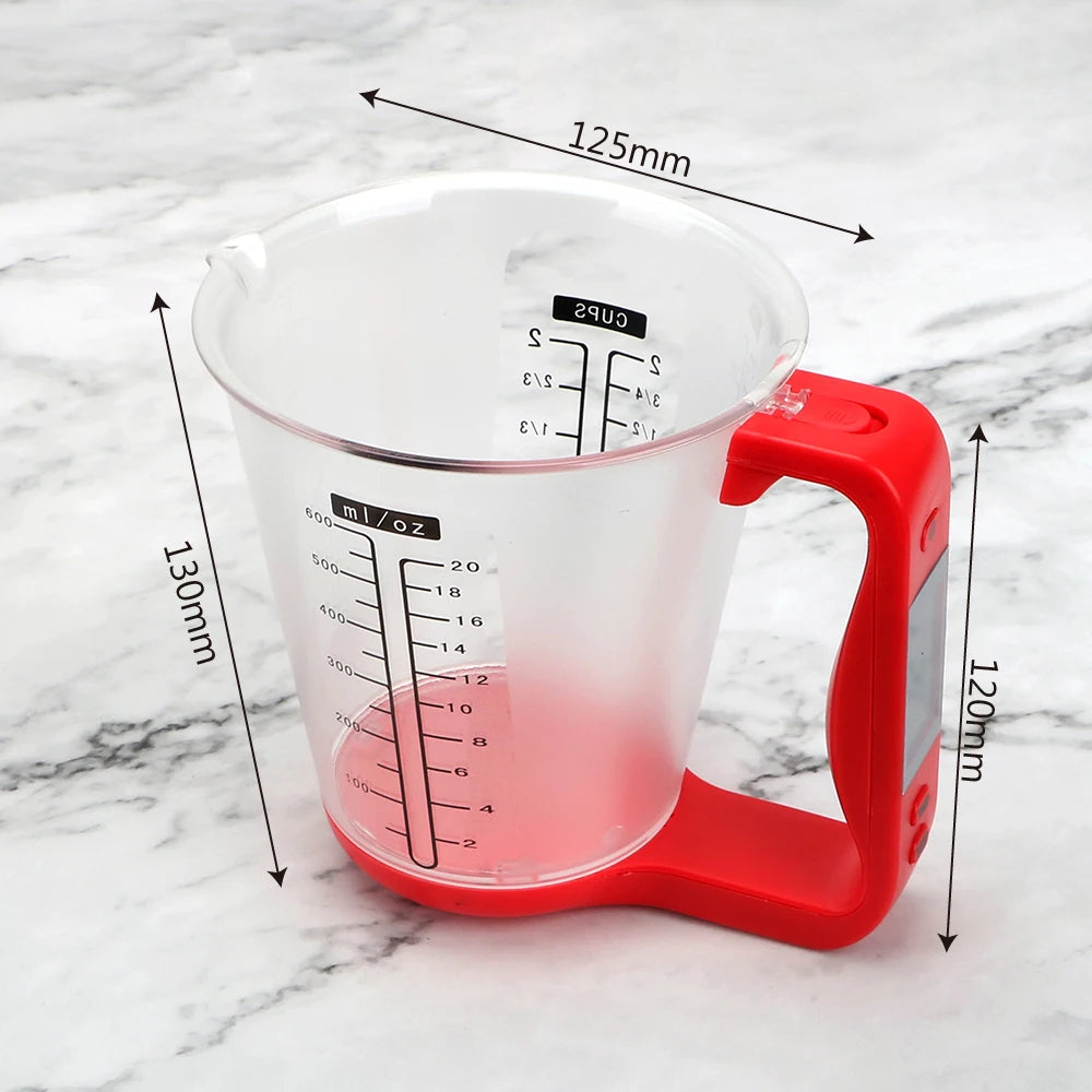 ⚖️ GlowKitchen MeasureSmart Cup – Digital Measuring Cup with Scale, LCD Display & Temperature Sensor