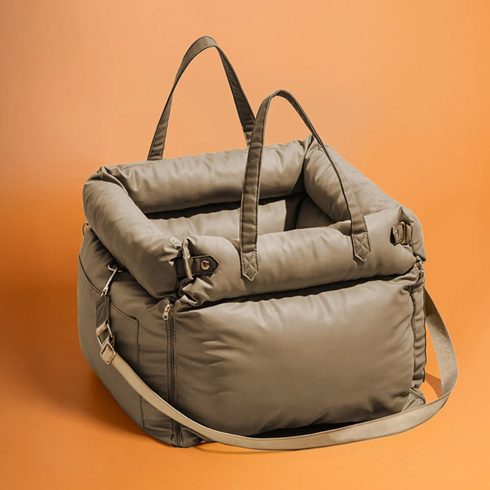 🐾 GlowPet RoadLuxe – Vintage Denim Dog Car Seat Bed & Travel Lounge