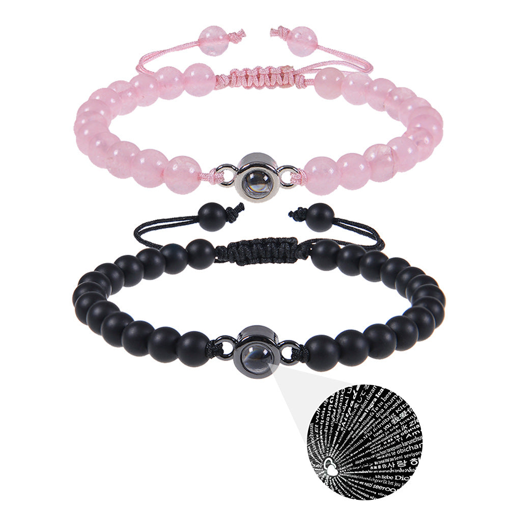 💞 GlowGift InfinityLove Set – "I Love You" in 100 Languages Nano-Projection Bracelet & Necklace