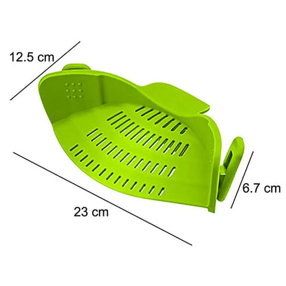 GlowKitchen ClipDrain – Universal Silicone Clip-On Pot Strainer