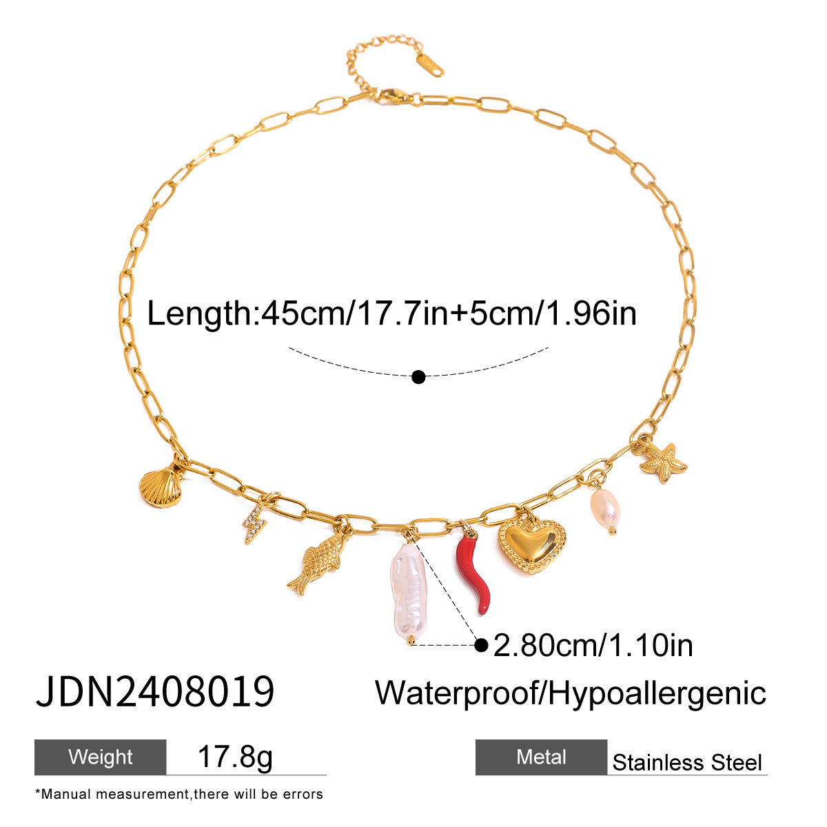 European and American stainless steel necklace with high-end feel collarbone chain ceramic pendant titanium steel jewelry